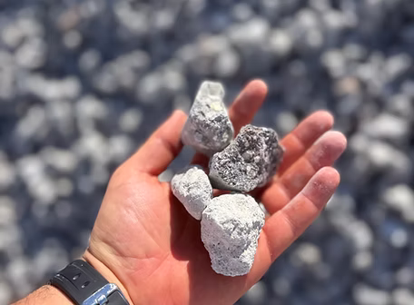 Ballast rock 2 to 4 inch aggregate for drainage and decorative landscape use Florida
