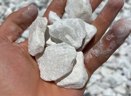 White marble chip decorative landscape aggregate for residential and commercial properties Florida